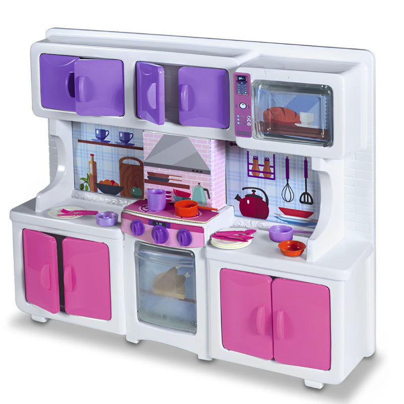 Brinquedo Coleção Cozinha Cristal Fashion Fantasia Com Utensílios Infantil Meninas Lua de Cristal