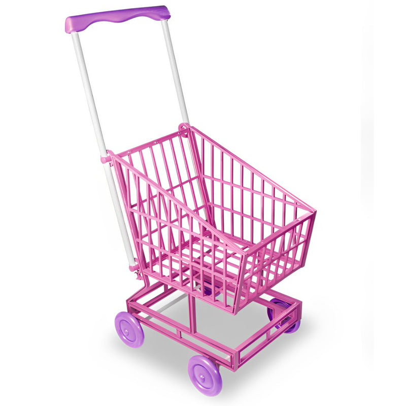 Brinquedo Carrinho de Supermercado Cor Rosa Brincadeira Faz de Conta Compras Infantil Meninas Fashion Lua de Cristal