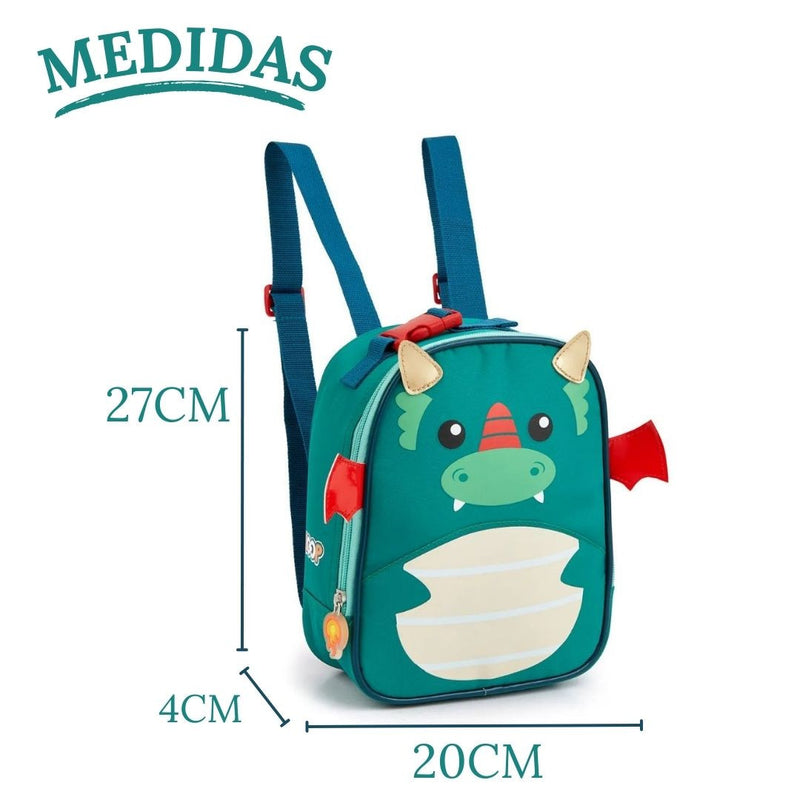 Kit Mochila de Costas Dragão Infantil Lancheira Térmica Escolar Masculino Seanite