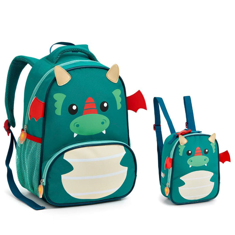 Kit Mochila de Costas Dragão Infantil Lancheira Térmica Escolar Masculino Seanite