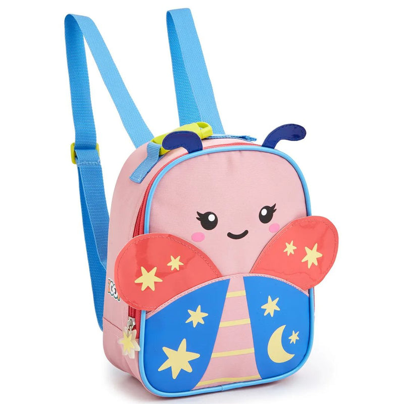 Kit Mochila de Carrinho de Costas Borboleta Infantil Lancheira Térmica Escolar Feminino Seanite