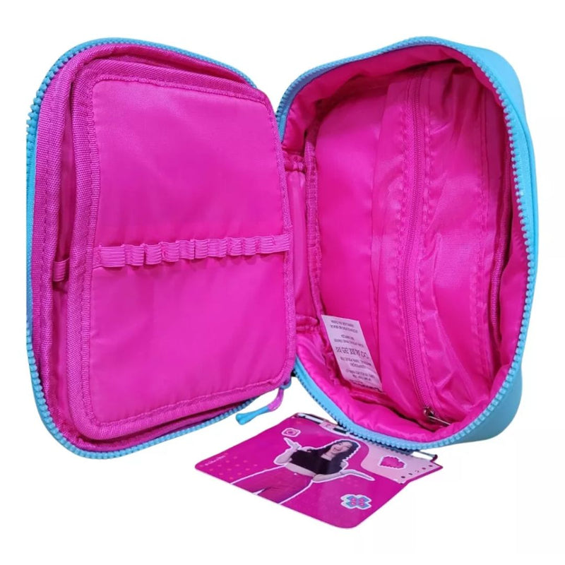 Estojo Box Azul Rosa Roxo Meninas Juvenil Escolar Luluca Clio