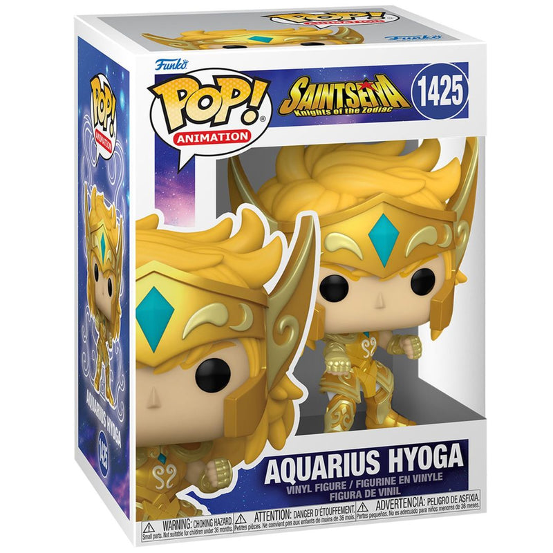 Boneco Funko Pop SAINT SEIYA GOLD AQUARIUS HYOGA 1425 Cavaleiros do Zodíaco Brinquedo Coleção Presente Colecionável