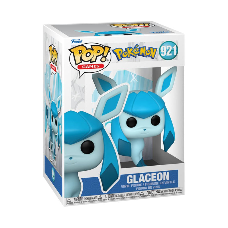 Boneco Funko POP! POKEMON S7 GLACEON 921 Brinquedo Pokémon Evolução Eevee Gelo Coleção Presente Colecionável