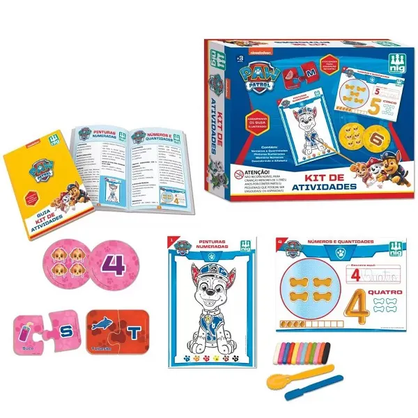 Jogo Patrulha Canina Kit de Atividades Infantil Brinquedo Nig