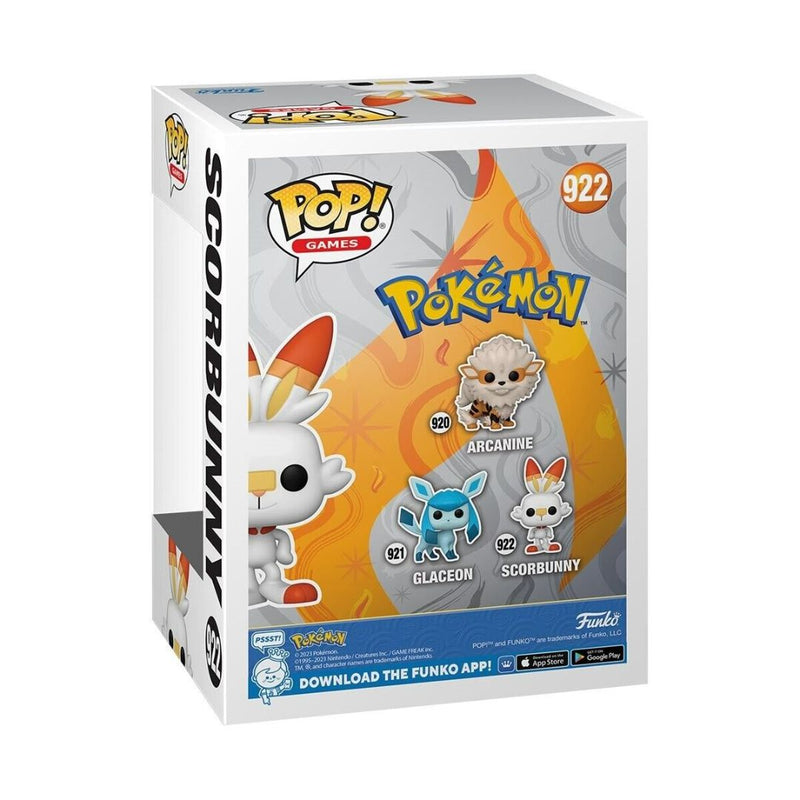 Boneco Funko Pop POKEMON S7 SCORBUNNY 922 Boneco Pokémon Scorbunny Presente Colecionável Galar Criança Coleção Sword & Shield