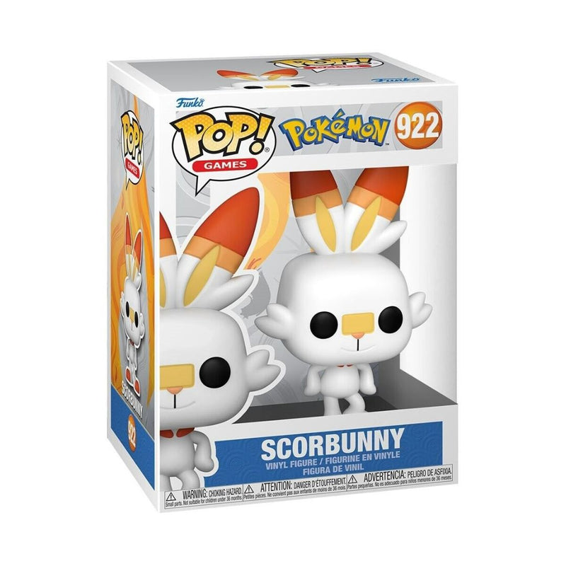 Boneco Funko Pop POKEMON S7 SCORBUNNY 922 Boneco Pokémon Scorbunny Presente Colecionável Galar Criança Coleção Sword & Shield