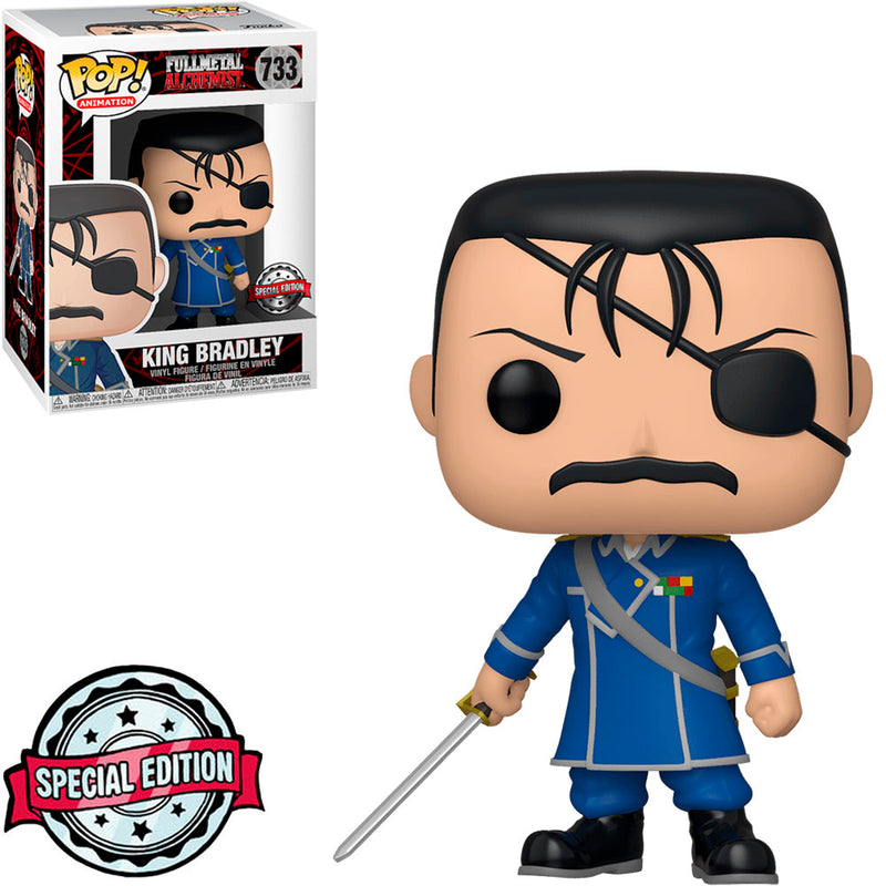 Boneco Funko POP King Bradley 733 Exclusive Anime Manga Fullmetal Alchemist Brinquedo Colecionável Presente Criança