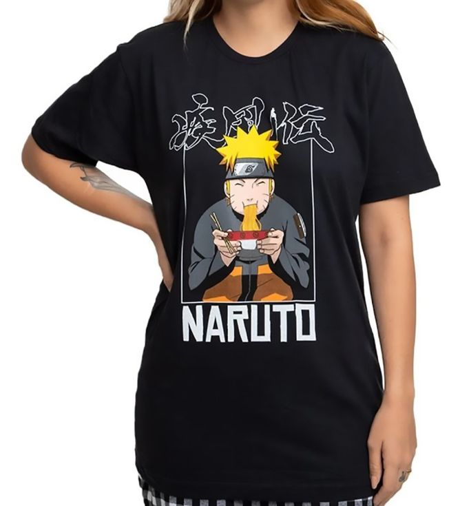 Camiseta Naruto Uzumaki Lamen Piticas Anime Desenho Hokage - Megalonania