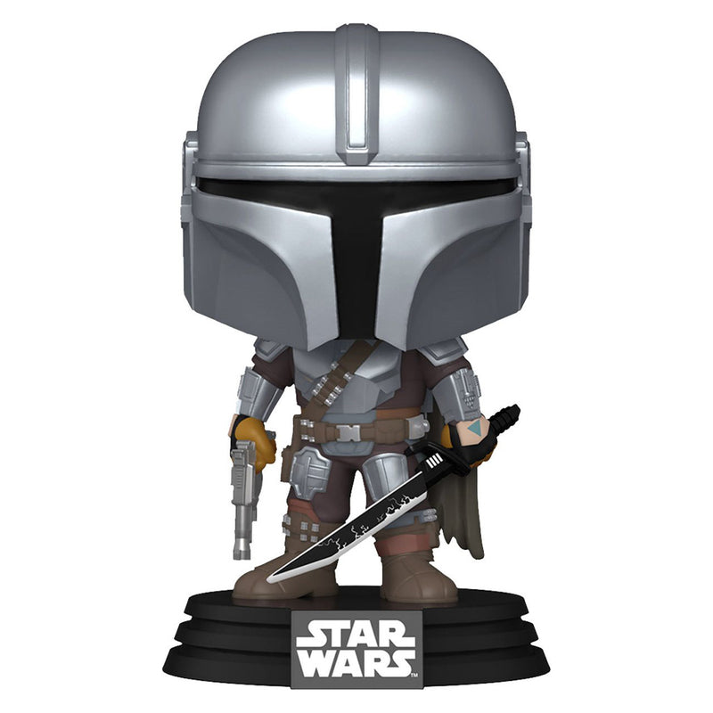 Boneco Funko POP Mandalorian With Darksaber 663 Star Wars Disney Série The Mandalorian Brinquedo Colecionável Presente Coleção Criança