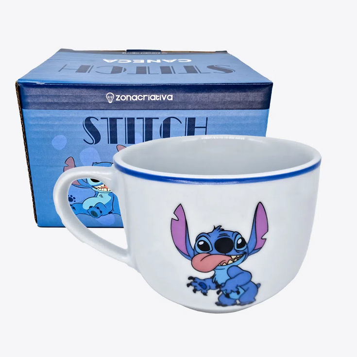 Caneca Sopa Lilo & Stitch Walt Disney Ohana Havai Sopinha - Megalonania